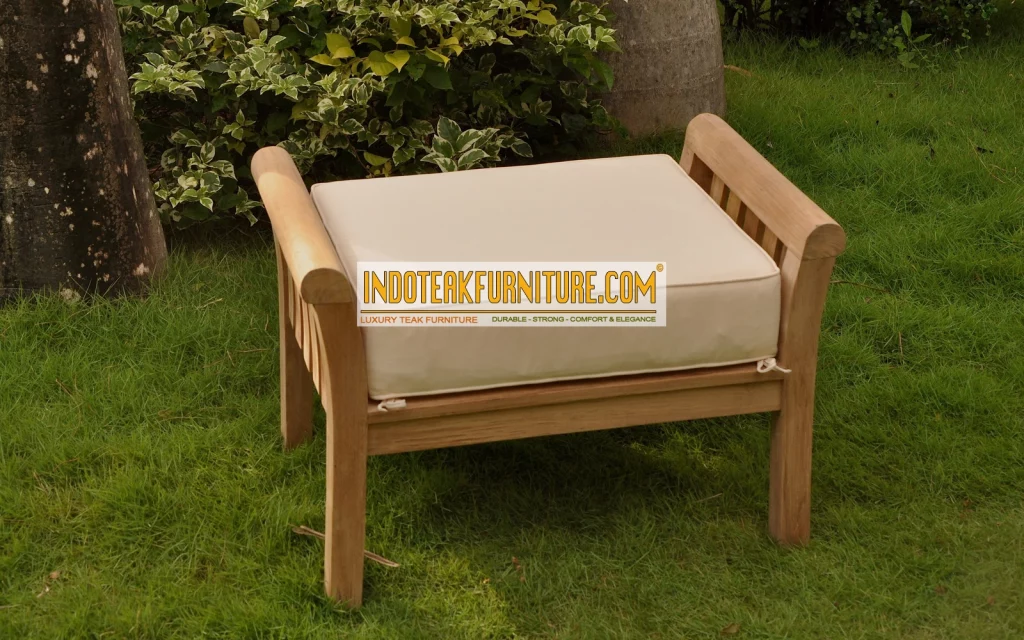 Teak Stool Deep Seating With Cushions. Premium Teak Outdoor Furniture Manufacturer