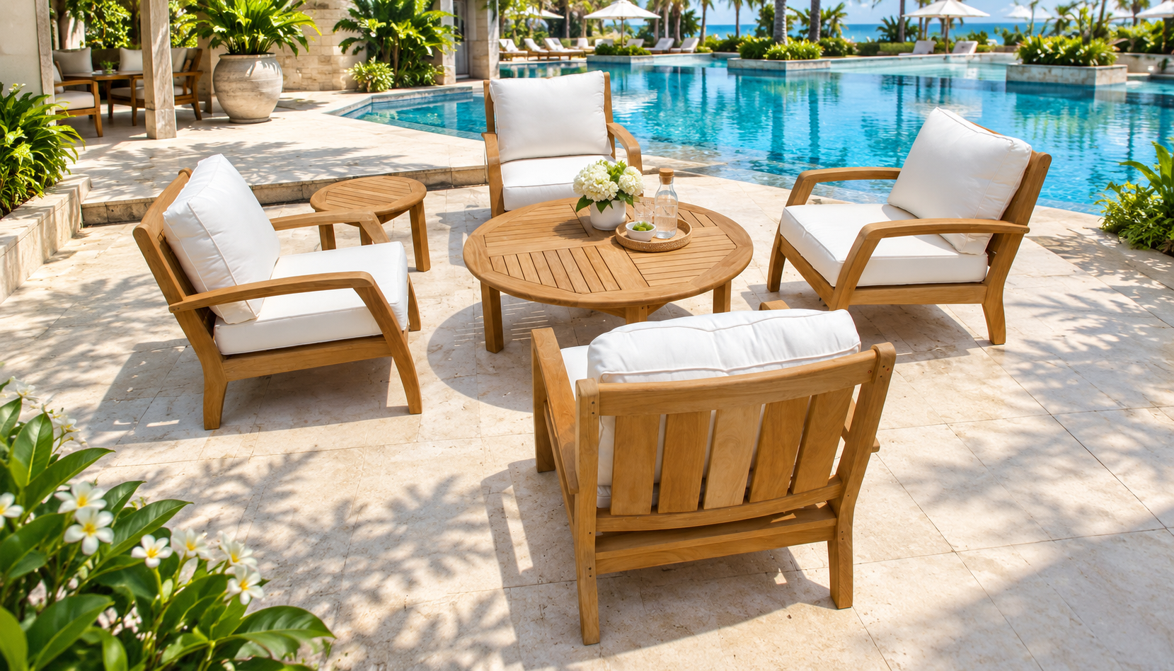 Contemporary luxury patio furniture setting